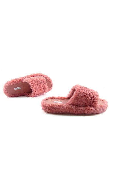 slippers women's pink eva outsole plush home, Black