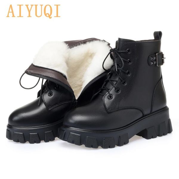 boots aiyuqi genuine leather women 2021 winter wool warm platform fashion short, Black
boots aiyuqi genuine leather women 2021 winter wool warm platform fashion short, Black