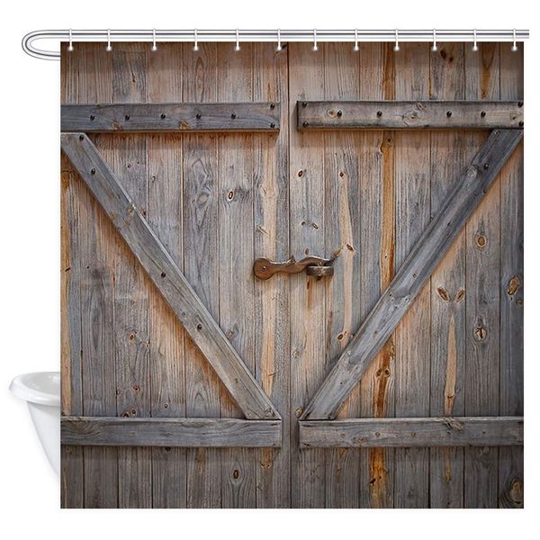 rustic decor shower curtain, rustic wooden barn door, polyester fabric bath curtains set with hooks 69w x 84l inches
rustic decor shower curtain, rustic wooden barn door, polyester fabric bath curtains set with hooks 69w x 84l inches