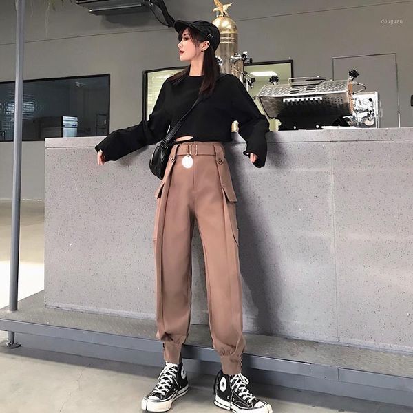 women's pants & capris 2021 cargo women high waist loose streetwear trouser hip hop quality joggers, Black;white
women's pants & capris 2021 cargo women high waist loose streetwear trouser hip hop quality joggers, Black;white