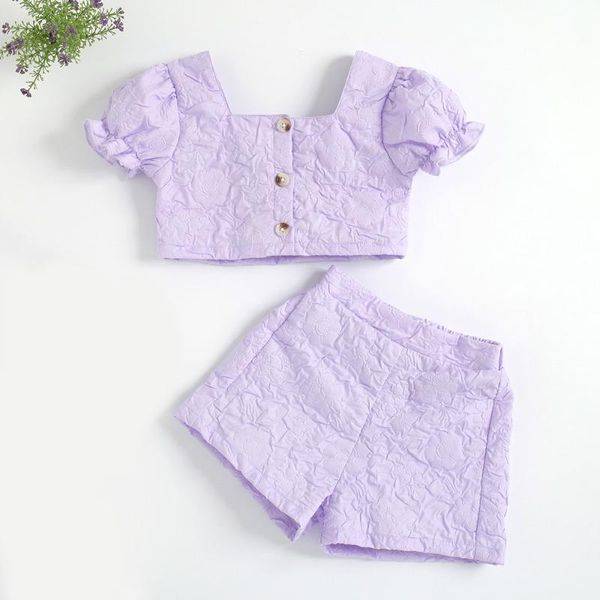 clothing sets 2021 summer suit girl set pleated embossed shorts 2pcs baby clothes children's outfit, White
clothing sets 2021 summer suit girl set pleated embossed shorts 2pcs baby clothes children's outfit, White