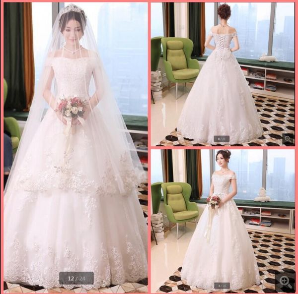 2021 attractive wholesale off the shoulder v neckline wedding gowns princess puffy short sleeve vintage beaded lace appliques bridal dresses, White
2021 attractive wholesale off the shoulder v neckline wedding gowns princess puffy short sleeve vintage beaded lace appliques bridal dresses, White