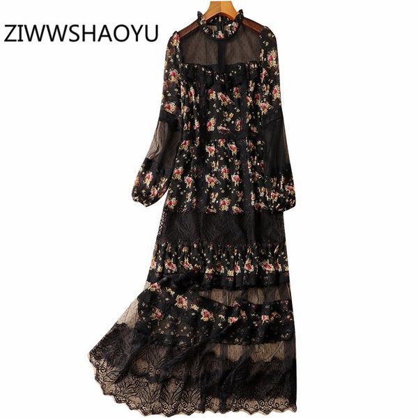 casual dresses ziwwshaoyu women summer sheer mesh vintage ladies floral print lace stitching glamorous holiday midi, Black;gray
casual dresses ziwwshaoyu women summer sheer mesh vintage ladies floral print lace stitching glamorous holiday midi, Black;gray