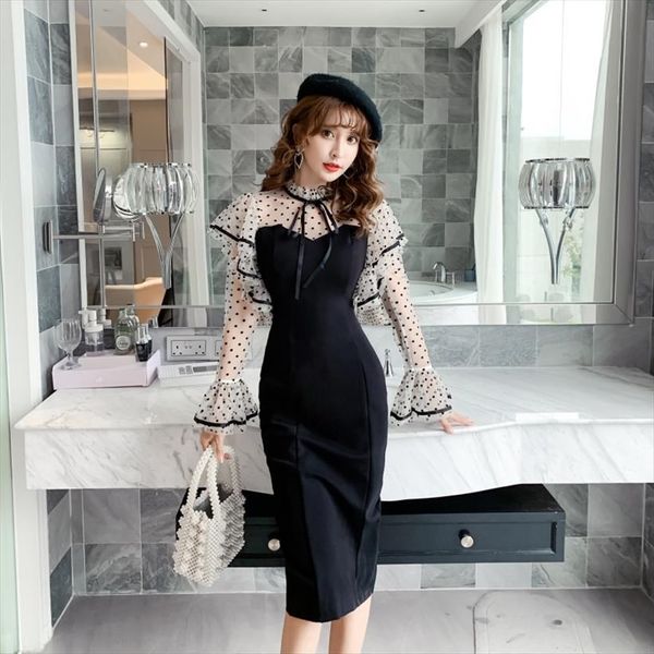 polka dot womens dresses one piece korean flare sleeve high waist strapless mesh black 6867, Black;gray
polka dot womens dresses one piece korean flare sleeve high waist strapless mesh black 6867, Black;gray
