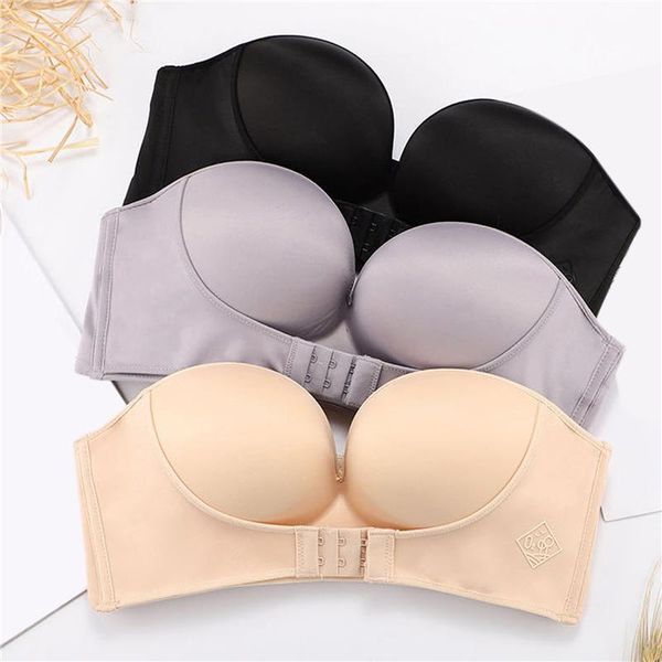 bras push up bra women invisible strapless solid color underwear back closure female brassiere seamless bralette, Red;black
bras push up bra women invisible strapless solid color underwear back closure female brassiere seamless bralette, Red;black