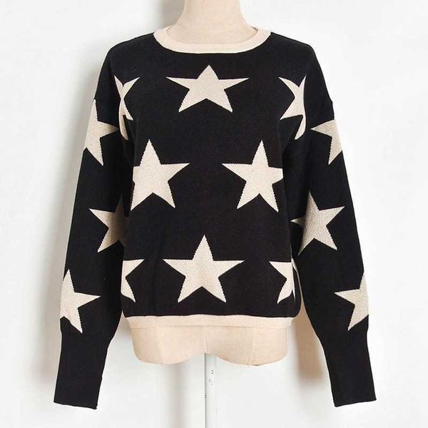 women's sweaters vintage winter gold five-pointed star long-sleeved knit women pullover oversize black clothes f6hl, White;black
women's sweaters vintage winter gold five-pointed star long-sleeved knit women pullover oversize black clothes f6hl, White;black