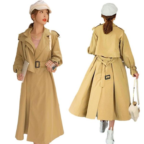 women's trench coats women coat spring autumn over-size outwear fashion casual long chic female windbreaker, Tan;black
women's trench coats women coat spring autumn over-size outwear fashion casual long chic female windbreaker, Tan;black