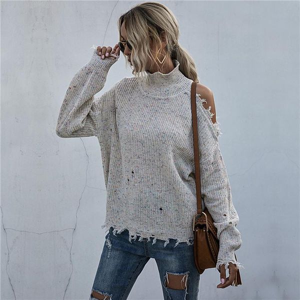 gniherii autumn knitted ladies ripped cold shoulder long sleeve pullover turtleneck sweaters loose jumper kniwear sweater women's, White;black
gniherii autumn knitted ladies ripped cold shoulder long sleeve pullover turtleneck sweaters loose jumper kniwear sweater women's, White;black