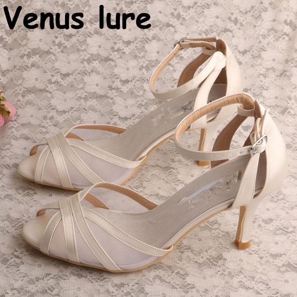arrival brand 8cm heel sandals with straps women for wedding ivory satin and mesh, Black
arrival brand 8cm heel sandals with straps women for wedding ivory satin and mesh, Black