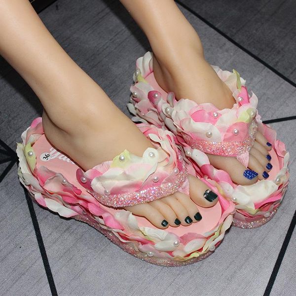 womens pink flowers petal decor slipper platform muffin high wedge heel shoes pearls sequins slides slingback flip flops diy slippers, Black
womens pink flowers petal decor slipper platform muffin high wedge heel shoes pearls sequins slides slingback flip flops diy slippers, Black