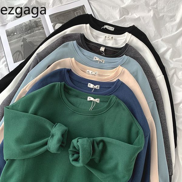 ezgaga sweatshirt women autumn korean fashion o-neck loose solid long sleeve pullovers thick streetwear korea style clothes 210430, Black
ezgaga sweatshirt women autumn korean fashion o-neck loose solid long sleeve pullovers thick streetwear korea style clothes 210430, Black