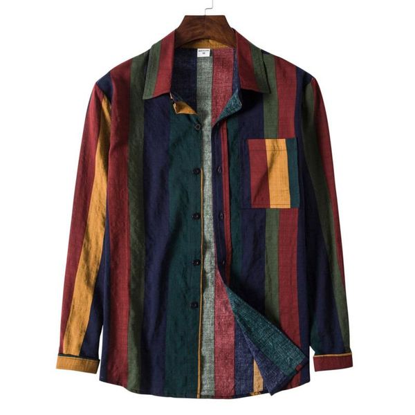 men's casual shirts mens colorful striped long sleeve shirt contrast cotton linen 2021 fashion designer button up, White;black
men's casual shirts mens colorful striped long sleeve shirt contrast cotton linen 2021 fashion designer button up, White;black