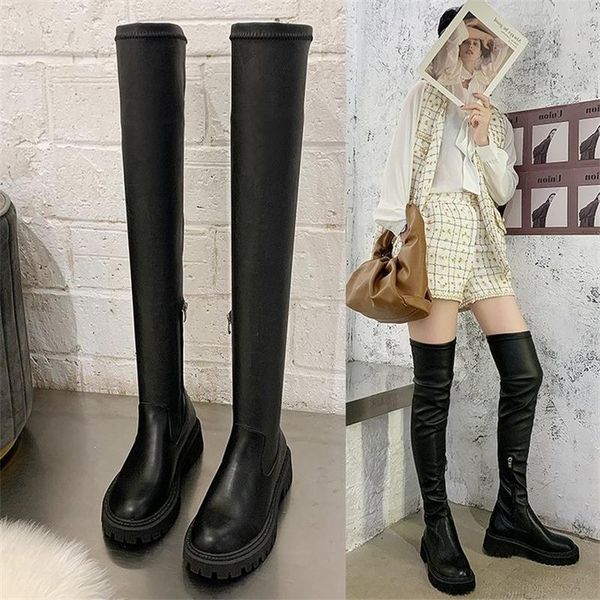 boots 2021 fashion children's korean thick heel over knee elastic women's fashionable plush thin, Black
boots 2021 fashion children's korean thick heel over knee elastic women's fashionable plush thin, Black