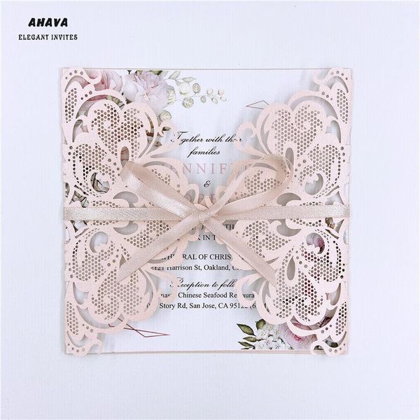 greeting cards 50Ã blush laser cut wedding invitations card lace elegant with belly band envelopes party decoration
greeting cards 50Ã blush laser cut wedding invitations card lace elegant with belly band envelopes party decoration