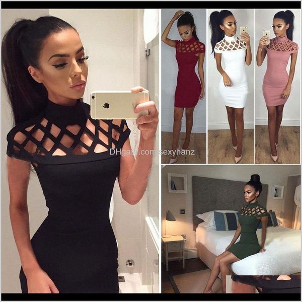 casual womens clothing apparel drop delivery 2021 women short sleeve choker high neck bodycon ladies party solid hollow mini dress gold, Black;gray
casual womens clothing apparel drop delivery 2021 women short sleeve choker high neck bodycon ladies party solid hollow mini dress gold, Black;gray