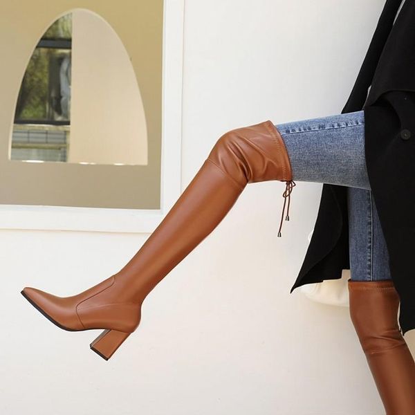 boots long women's over knee thick heel high tube thin leg elastic in autumn and winter, Black
boots long women's over knee thick heel high tube thin leg elastic in autumn and winter, Black