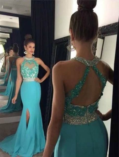 turquoise new prom dresses halter backless mermaid evening party gowns with beading vestido de fiesta gala sleeveless gown, Black
turquoise new prom dresses halter backless mermaid evening party gowns with beading vestido de fiesta gala sleeveless gown, Black