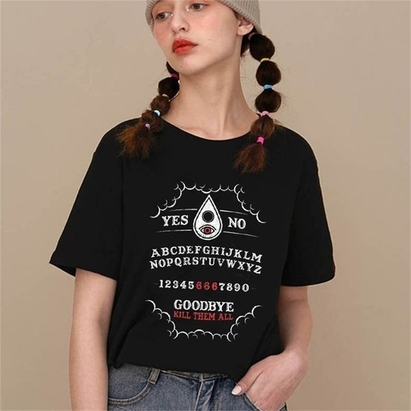 kill them all ouija board printed t shirt gothic style tees women short sleeve cotton fashion street outfits 210512, White
kill them all ouija board printed t shirt gothic style tees women short sleeve cotton fashion street outfits 210512, White