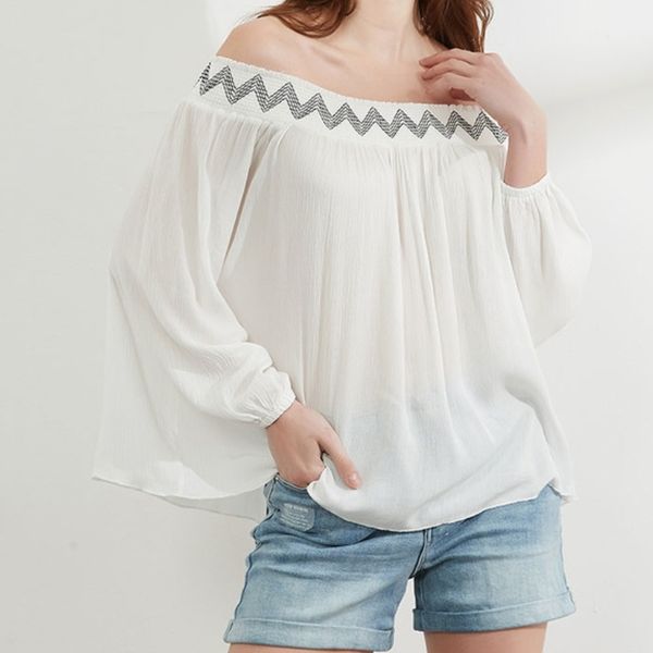 summer off shoulder print blouse women puff-sleeve slash-neck female blouses casual white shirts for 210603
summer off shoulder print blouse women puff-sleeve slash-neck female blouses casual white shirts for 210603