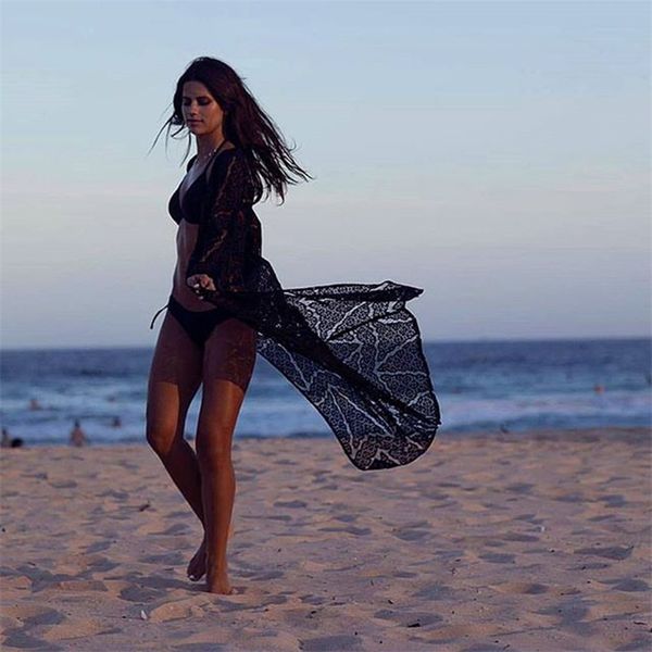 robe women bikini cover ups lace crochet hollow out pareos para play tunics beach dress cardigan 210722, White;black
robe women bikini cover ups lace crochet hollow out pareos para play tunics beach dress cardigan 210722, White;black
