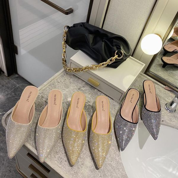full rhinestone shoes for women slippers pointed toe mules slides slip on thin low heels casual party, Black
full rhinestone shoes for women slippers pointed toe mules slides slip on thin low heels casual party, Black