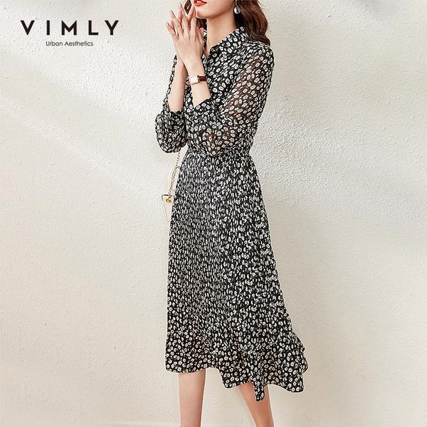 vimly spring pleated dress for women fashion floarl print single breasted high wasit loose elegant shirts dresses f6331 casual, Black;gray
vimly spring pleated dress for women fashion floarl print single breasted high wasit loose elegant shirts dresses f6331 casual, Black;gray