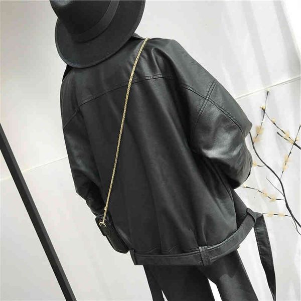 women's suits & blazers 2021 black spring leather plutonium turn-down collar zipper fashion women's wild jacket, White;black
women's suits & blazers 2021 black spring leather plutonium turn-down collar zipper fashion women's wild jacket, White;black