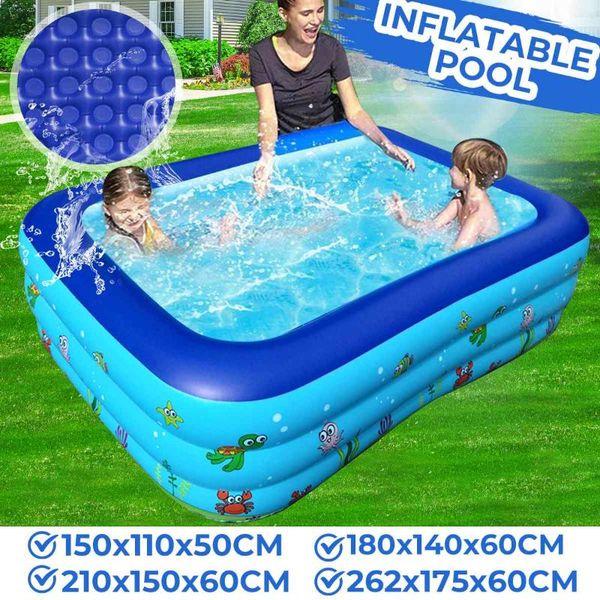 130/180/210/2.62cm rectangular inflatable swimming pool kids basin bath tub outdoor paddling portable water play & accessories
130/180/210/2.62cm rectangular inflatable swimming pool kids basin bath tub outdoor paddling portable water play & accessories