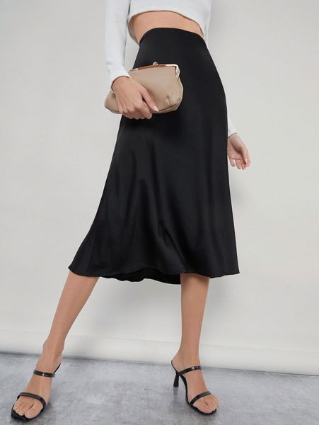 basics zipper detail solid skirt o0uq#, Black