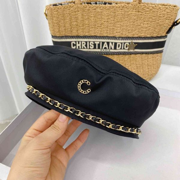 versatile letter beret female fashion chain painter hat pumpkin bud wardrobe accessories, Blue;gray
versatile letter beret female fashion chain painter hat pumpkin bud wardrobe accessories, Blue;gray