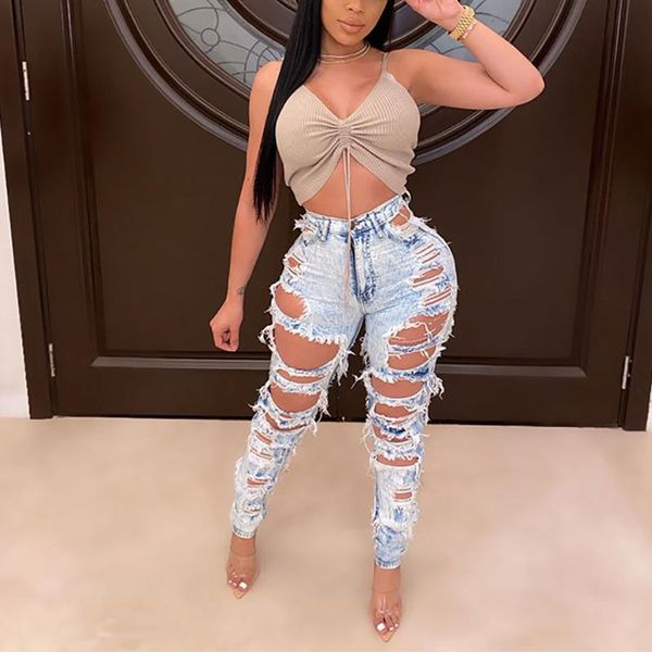 ripped jeans for women high waist ankle-length pants skinny solid color stylish zipper straight pantalones vaqueros mujer women's, Blue
ripped jeans for women high waist ankle-length pants skinny solid color stylish zipper straight pantalones vaqueros mujer women's, Blue