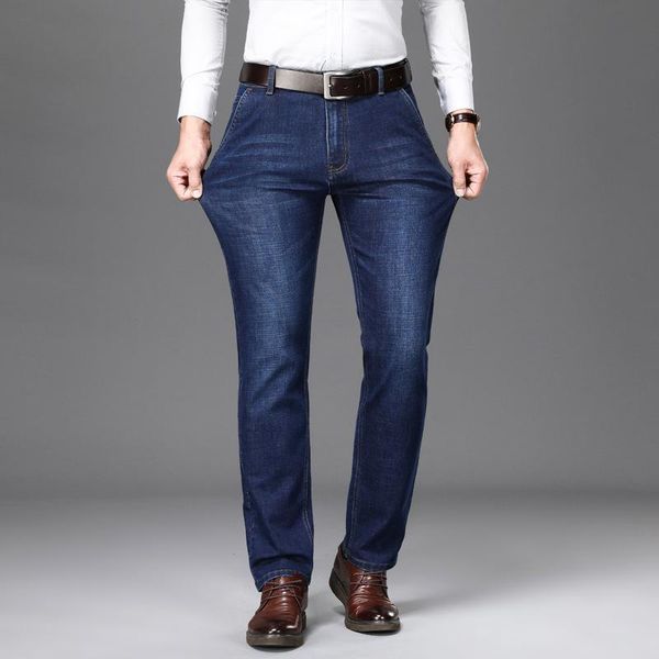 spring autumn men's jeans for men clothing trousers straight loose stretch business casual high waist regular fit pants, Blue
spring autumn men's jeans for men clothing trousers straight loose stretch business casual high waist regular fit pants, Blue