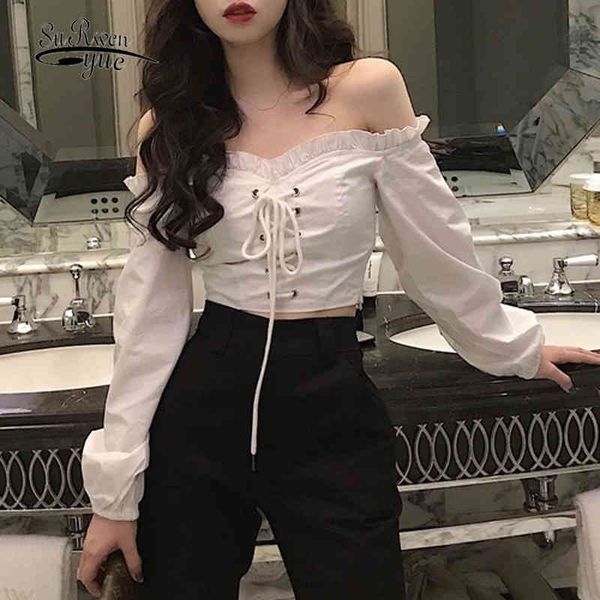 chic spring one-word shoulder vintage shirt for women long sleeve solid cotton strap office lady sweet blouse blusas 14314 210518, White
chic spring one-word shoulder vintage shirt for women long sleeve solid cotton strap office lady sweet blouse blusas 14314 210518, White