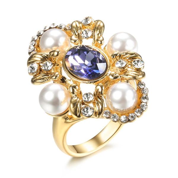 cluster rings vintage female court style simulated pearl crystal luxury gold color hollow blue stone for women bohemia jewelry, Golden;silver
cluster rings vintage female court style simulated pearl crystal luxury gold color hollow blue stone for women bohemia jewelry, Golden;silver