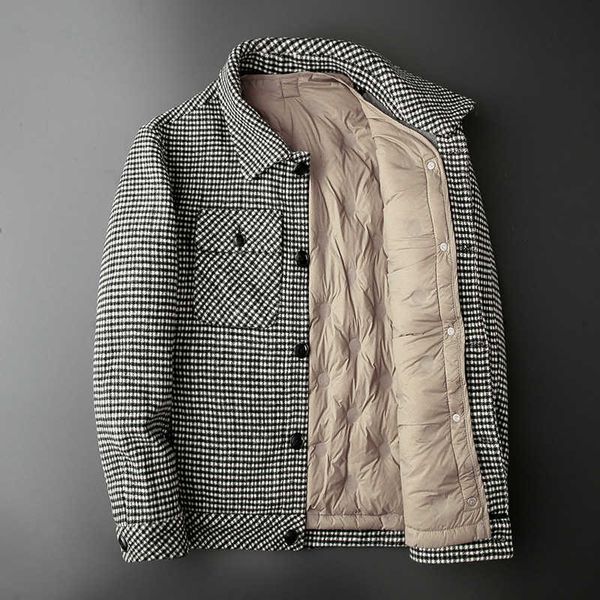 fashion warm down jacket detachable liner houndstooth wool woolen down jacket european station winter menswear men size m-3xl, Black
fashion warm down jacket detachable liner houndstooth wool woolen down jacket european station winter menswear men size m-3xl, Black