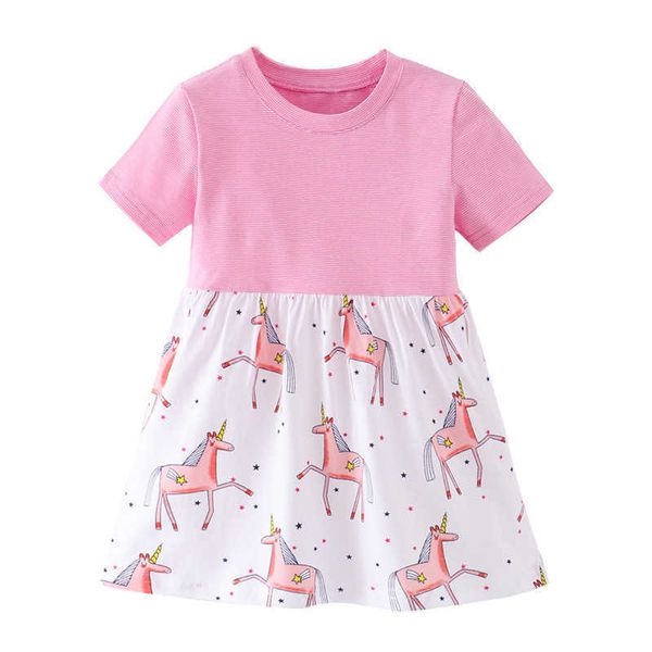 jumping meters princess arrival baby unicorns dresses girls cotton clothing stripe summer kids party dress for children wear 210529, Red;yellow
jumping meters princess arrival baby unicorns dresses girls cotton clothing stripe summer kids party dress for children wear 210529, Red;yellow