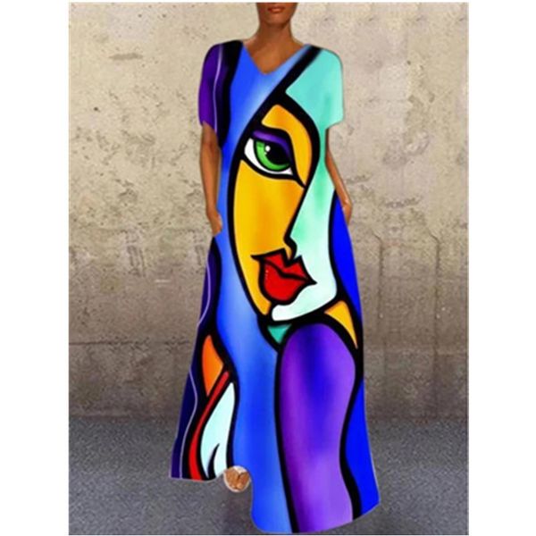 factoryd766 factorydguh 2020 summer new portrait print v-neck multicolor () long dress, White;black
factoryd766 factorydguh 2020 summer new portrait print v-neck multicolor () long dress, White;black