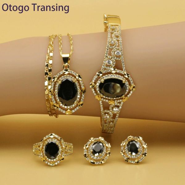 earrings & necklace otogo transing 2021 round black cubic zirconia gold color jewelry sets for women earring pendant ring bracelet set202, Silver
earrings & necklace otogo transing 2021 round black cubic zirconia gold color jewelry sets for women earring pendant ring bracelet set202, Silver