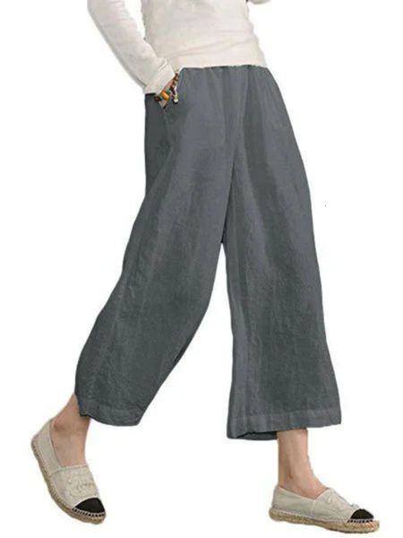 women's new products in spring and summer solid color cotton hemp loose casual wide leg capris for women, Black;white
women's new products in spring and summer solid color cotton hemp loose casual wide leg capris for women, Black;white