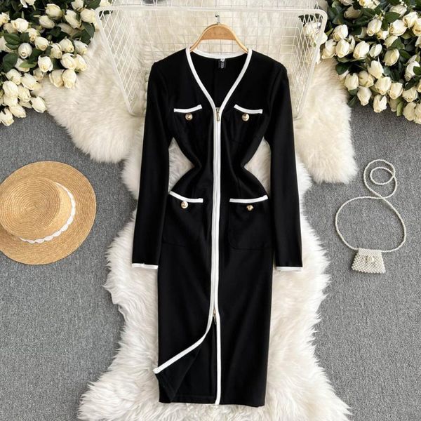 casual dresses autumn fashion bodycon zipper dress women office ladies v neck long sleeve pockets package hip sheath party vestido s71834, Black;gray
casual dresses autumn fashion bodycon zipper dress women office ladies v neck long sleeve pockets package hip sheath party vestido s71834, Black;gray