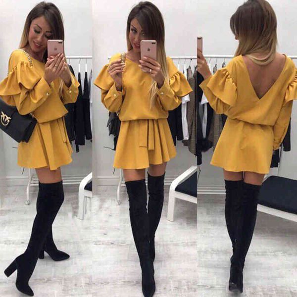 women vintage ruffled sashes a-line party drtess long sleeve o neck solid elegant dress spring new fashion women dress 210412, Black;gray
women vintage ruffled sashes a-line party drtess long sleeve o neck solid elegant dress spring new fashion women dress 210412, Black;gray