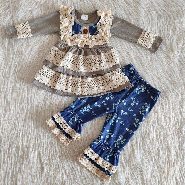 clothing sets fashion boutique baby clothes double lace gray dress children's designer blue pants suit tide, White
clothing sets fashion boutique baby clothes double lace gray dress children's designer blue pants suit tide, White