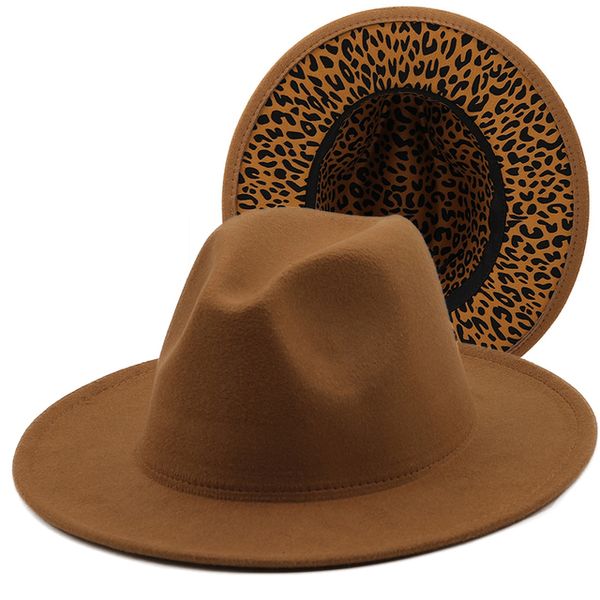 leopard bottom fedora hat ladies wool felt hat two tone jazz fedora hat hip hop winter wide brimmed cap, Blue;gray
leopard bottom fedora hat ladies wool felt hat two tone jazz fedora hat hip hop winter wide brimmed cap, Blue;gray
