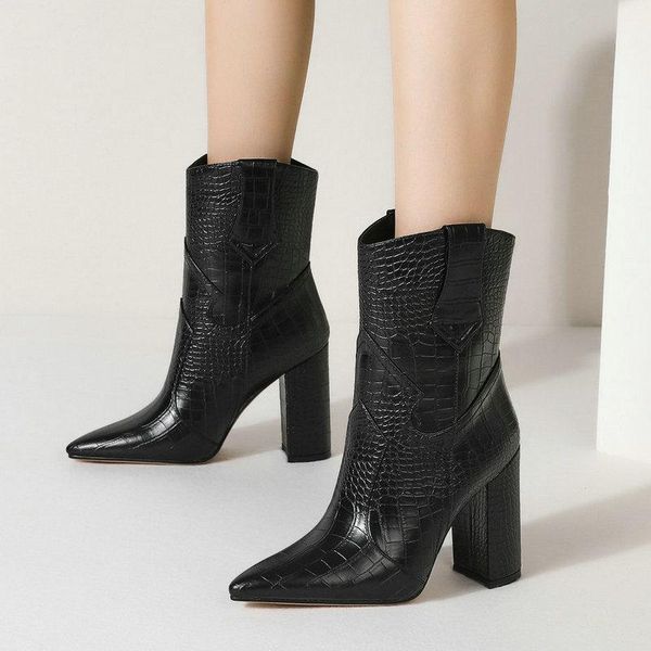 boots 2021 ladies stone pattern short spring autumn fashion square high heel pointed western winter slip on women's shoes, Black
boots 2021 ladies stone pattern short spring autumn fashion square high heel pointed western winter slip on women's shoes, Black