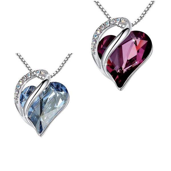 chains 2pcs love heart pendant necklace birthstone crystal jewelry gifts for women, Silver
chains 2pcs love heart pendant necklace birthstone crystal jewelry gifts for women, Silver