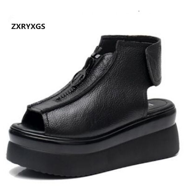 promotion fish mouth cowhide summer sandals thick bottom wedges genuine leather women sandal shoes black 210610
promotion fish mouth cowhide summer sandals thick bottom wedges genuine leather women sandal shoes black 210610