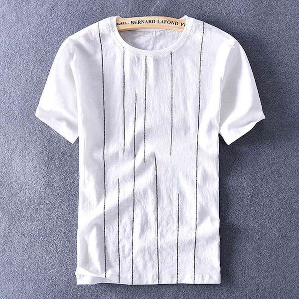 men's t-shirts summer striped linen t-shirt short-sleeved round neck shirt for men fashion slim t shirts male chemise camisa uekl, White;black
men's t-shirts summer striped linen t-shirt short-sleeved round neck shirt for men fashion slim t shirts male chemise camisa uekl, White;black