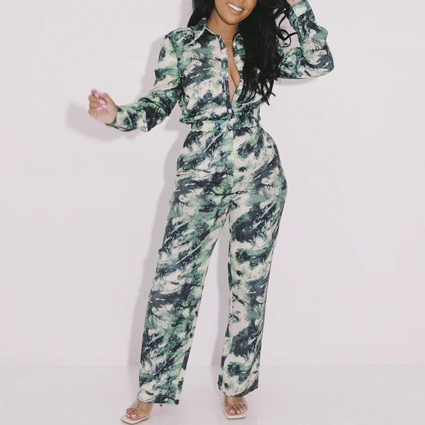 women's two piece pants women lapel green print single breasted long sleeve shirt & slim set summer 2021, White
women's two piece pants women lapel green print single breasted long sleeve shirt & slim set summer 2021, White