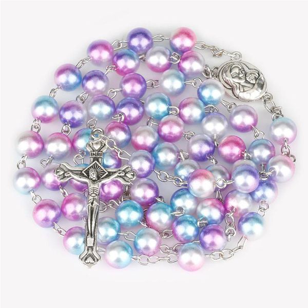 religious rosary necklace jewelry for women fashion rainbow jesus chains cross long pendant necklaces gifts 12 styles, Silver
religious rosary necklace jewelry for women fashion rainbow jesus chains cross long pendant necklaces gifts 12 styles, Silver