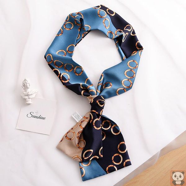 spring and autumn thin type sunscreen silk scarf women's multi-functional narrow long ribbon emulation scarves, Blue;gray
spring and autumn thin type sunscreen silk scarf women's multi-functional narrow long ribbon emulation scarves, Blue;gray